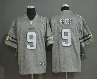 Men's New Orleans Saints #9 Drew Brees 2019 Gray Gridiron Vapor Untouchable Stitched NFL Nike Limited Jersey