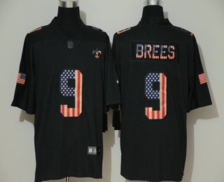 Men's New Orleans Saints #9 Drew Brees 2019 Salute To Service USA Flag Fashion Limited Jersey