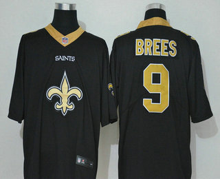 Men's New Orleans Saints #9 Drew Brees Black 2020 Big Logo Vapor Untouchable Stitched NFL Nike Fashion Limited Jersey