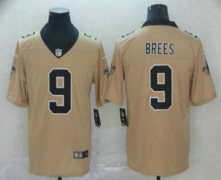 Men's New Orleans Saints #9 Drew Brees Cream 2019 Inverted Legend Stitched NFL Nike Limited Jersey