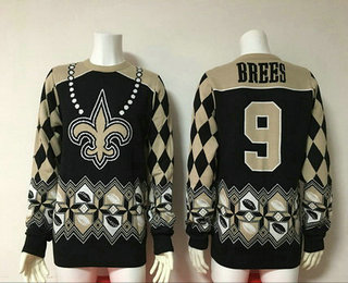 Men's New Orleans Saints #9 Drew Brees Multicolor NFL Sweater