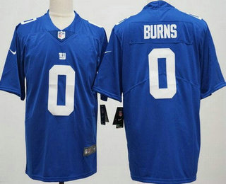 Men's New York Giants #0 Brian Burns Limited Blue Vapor Jersey