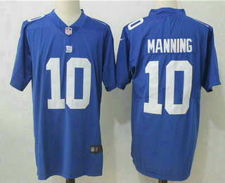 Men's New York Giants #10 Eli Manning Blue 2017 Vapor Untouchable Stitched NFL Nike Limited Jersey