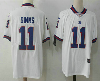 Men's New York Giants #11 Phil Simms White 2016 Color Rush Stitched NFL Nike Limited Jersey