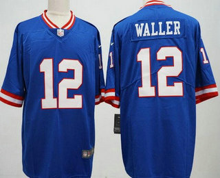 Men's New York Giants #12 Darren Waller Limited Blue Classic Vapor Jersey