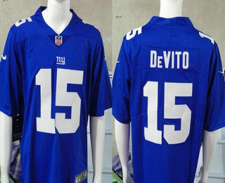 Men's New York Giants #15 Tommy DeVito Limited Blue Vapor Jersey