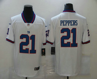 Men's New York Giants #21 Jabrill Peppers White 2016 Color Rush Stitched NFL Nike Limited Jersey