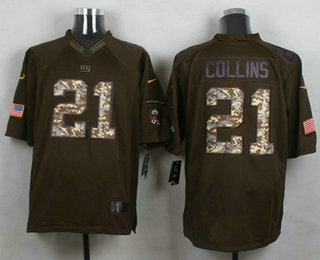 Men's New York Giants #21 Landon Collins Green Salute to Service 2015 NFL Nike Limited Jersey