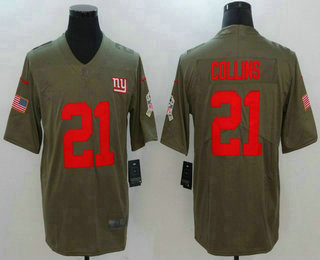 Men's New York Giants #21 Landon Collins Olive 2017 Salute To Service Stitched NFL Nike Limited Jersey