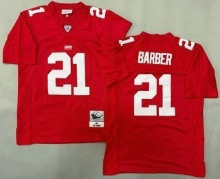 Men's New York Giants #21 Tiki Barber Red 2004 Throwback Jersey