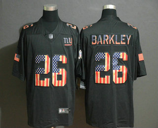 Men's New York Giants #26 Saquon Barkley 2019 Salute To Service USA Flag Fashion Limited Jersey