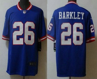 Men's New York Giants #26 Saquon Barkley Limited Blue Classic Vapor Jersey