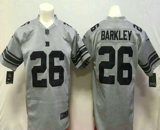 Men's New York Giants #26 Saquon Barkley Nike Gray Gridiron 2018 NFL Gray Limited Jersey