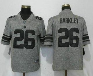 Men's New York Giants #26 Saquon Barkley Nike Gray Gridiron 2018 Vapor Untouchable NFL Gray Limited Jersey