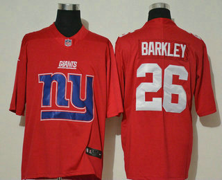 Men's New York Giants #26 Saquon Barkley Red 2020 Big Logo Vapor Untouchable Stitched NFL Nike Fashion Limited Jersey