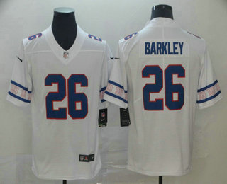 Men's New York Giants #26 Saquon Barkley White 2019 NEW Team Logo Vapor Untouchable Stitched NFL Nike Limited Jersey