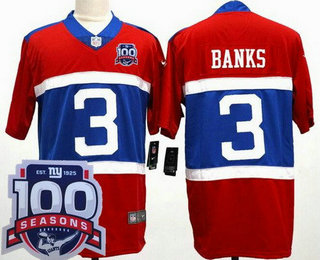 Men's New York Giants #3 Deonte Banks Limited Red Alternate 100 Seasons Vapor Jersey