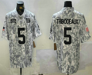 Men's New York Giants #5 Kayvon Thibodeaux Arctic Camo 2024 FUSE Salute to Service Limited Stitched Jersey