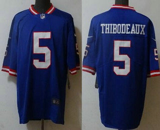 Men's New York Giants #5 Kayvon Thibodeaux Limited Blue Classic Vapor Jersey