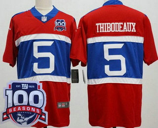 Men's New York Giants #5 Kayvon Thibodeaux Limited Red Alternate 100 Seasons Vapor Jersey