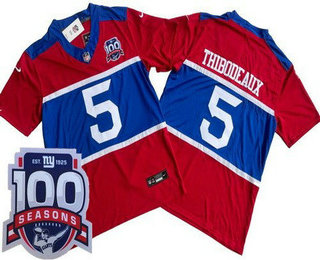 Men's New York Giants #5 Kayvon Thibodeaux Limited Red Alternate FUSE 100 Seasons Vapor Jersey