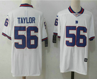 Men's New York Giants #56 Lawrence Taylor White 2016 Color Rush Stitched NFL Nike Limited Jersey