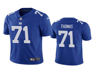 Men's New York Giants #71 Andrew Thomas Blue 2020 NFL Draft Vapor Limited Jersey