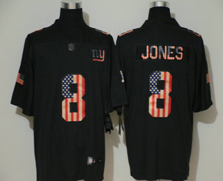 Men's New York Giants #8 Daniel Jones 2019 Salute To Service USA Flag Fashion Limited Jersey