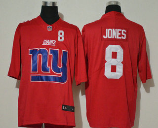 Men's New York Giants #8 Daniel Jones Red 2020 Big Logo Number Vapor Untouchable Stitched NFL Nike Fashion Limited Jersey