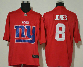 Men's New York Giants #8 Daniel Jones Red 2020 Big Logo Vapor Untouchable Stitched NFL Nike Fashion Limited Jersey