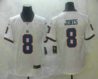 Men's New York Giants #8 Daniel Jones White 2019 Color Rush Stitched NFL Nike Limited Jersey