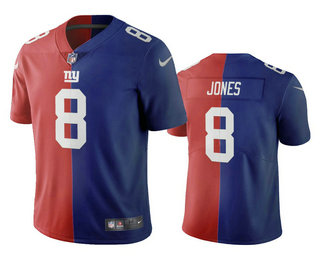 Men's New York Giants #8 Giants Daniel Jones Red Royal Two Tone Vapor NFL Nike Limited Jersey