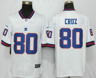 Men's New York Giants #80 Victor Cruz White 2016 Color Rush Stitched NFL Nike Limited Jersey