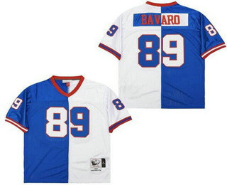 Men's New York Giants #89 Mark Bavaro Blue White Split Throwback Jersey