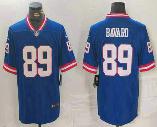 Men's New York Giants #89 Mark Bavaro Royal Vapor Untouchable Classic Stitched Jersey