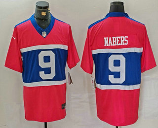 Men's New York Giants #9 Malik Nabers Century Red Alternate Vapor FUSE Limited Stitched Jersey