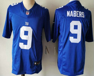 Men's New York Giants #9 Malik Nabers Limited Blue FUSE Vapor Jersey