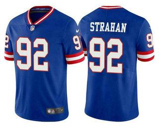 Men's New York Giants #92 Michael Strahan Royal Vapor Untouchable Limited Stitched Jersey