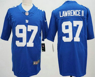 Men's New York Giants #97 Dexter Lawrence II Limited Blue Vapor Jersey