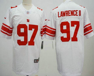 Men's New York Giants #97 Dexter Lawrence II Limited White Vapor Jersey