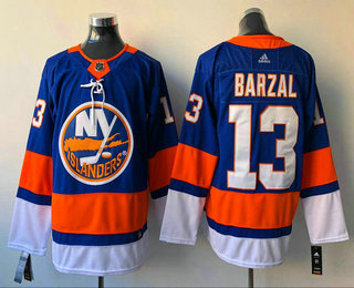 Men's New York Islanders #13 Mathew Barzal Blue Home 2017-2018 Hockey Adidas Stitched NHL Jersey