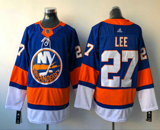 Men's New York Islanders #27 Anders Lee Blue Home 2017-2018 Hockey Adidas Stitched NHL Jersey