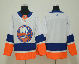 Men's New York Islanders Blank White 2017-2018 Hockey Adidas Stitched NHL Jersey