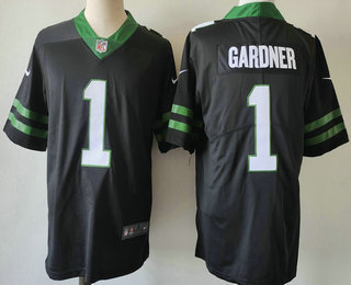 Men's New York Jets #1 Sauce Gardner Limited Black 2024 Vapor Jersey