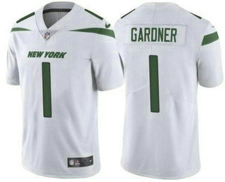 Men's New York Jets #1 Sauce Gardner Limited White Vapor Jersey