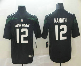 Men's New York Jets #12 Joe Namath Black NEW 2019 Vapor Untouchable Stitched NFL Nike Limited Jersey