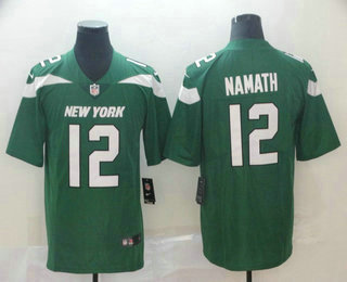 Men's New York Jets #12 Joe Namath Green NEW 2019 Vapor Untouchable Stitched NFL Nike Limited Jersey