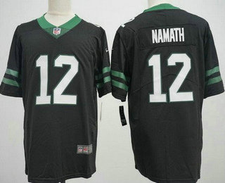 Men's New York Jets #12 Joe Namath Limited Black Vapor Jersey