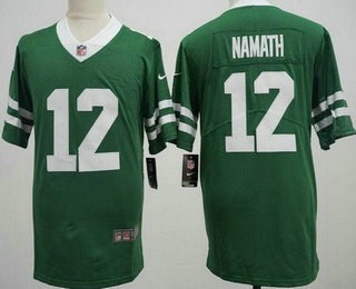 Men's New York Jets #12 Joe Namath Limited Green Vapor Jersey