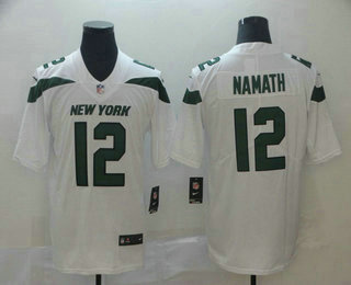 Men's New York Jets #12 Joe Namath White NEW 2019 Vapor Untouchable Stitched NFL Nike Limited Jersey